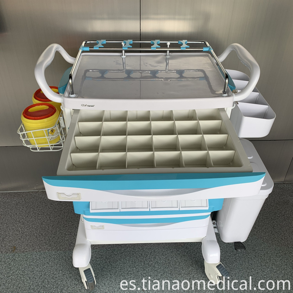 Carro de medicina ABS de acero hospitalario Hospital Steel ABS Medicine Trolley